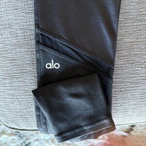 Alo Yoga Black Moto Panel Leggings
